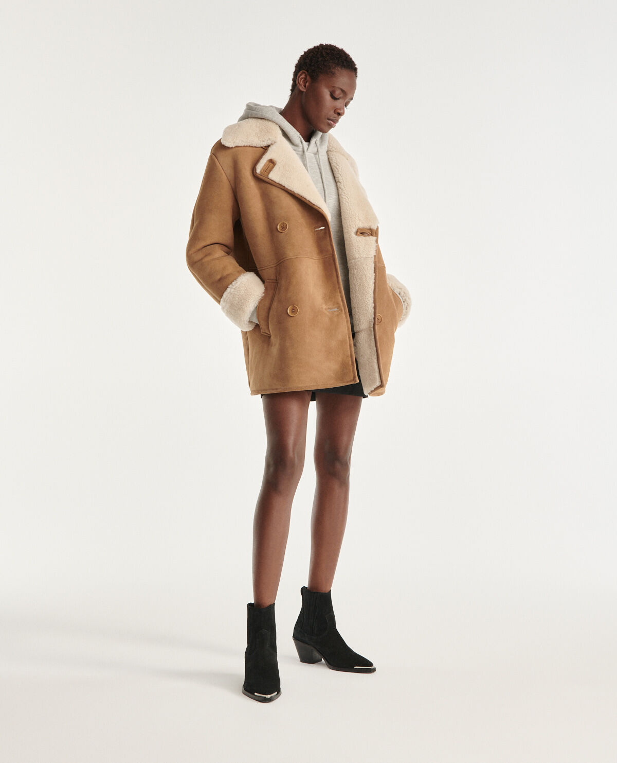 Veste peau lainée sales