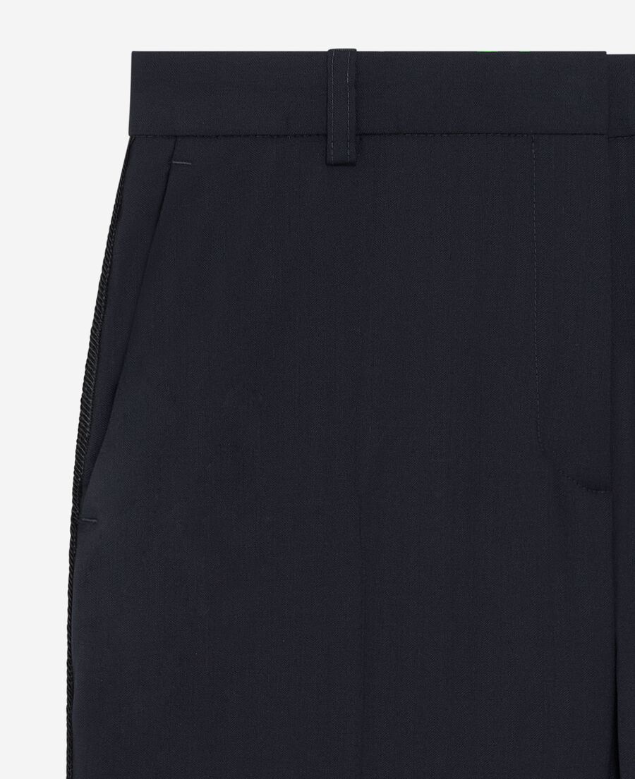 The Kooples FEMME NAVY pantalon droit en laine marine