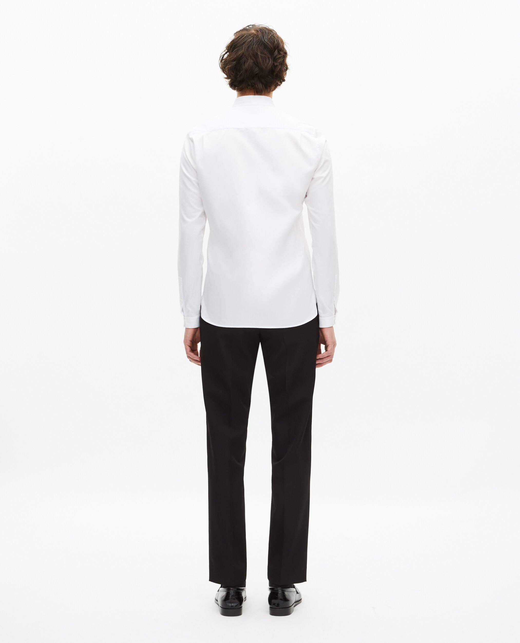 White shirt with officer collar, WHITE, hi-res image number null