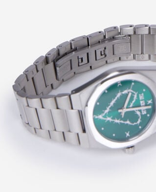The Kooples MIXED SILVER silver heart watch with green dial