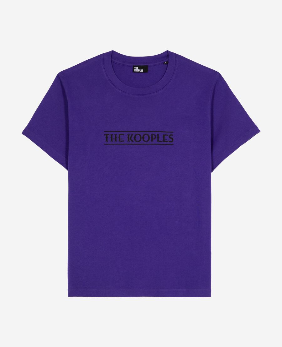 The Kooples HOMME ELECTRIC BLUE t-shirt avec imprimé violet