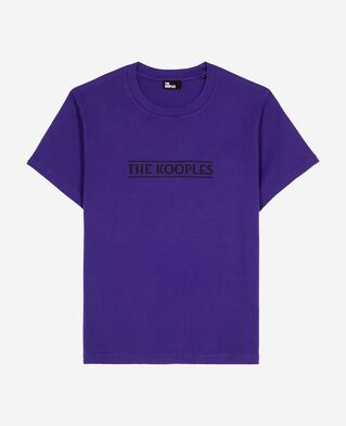 The Kooples HOMME ELECTRIC BLUE t-shirt avec imprimé violet