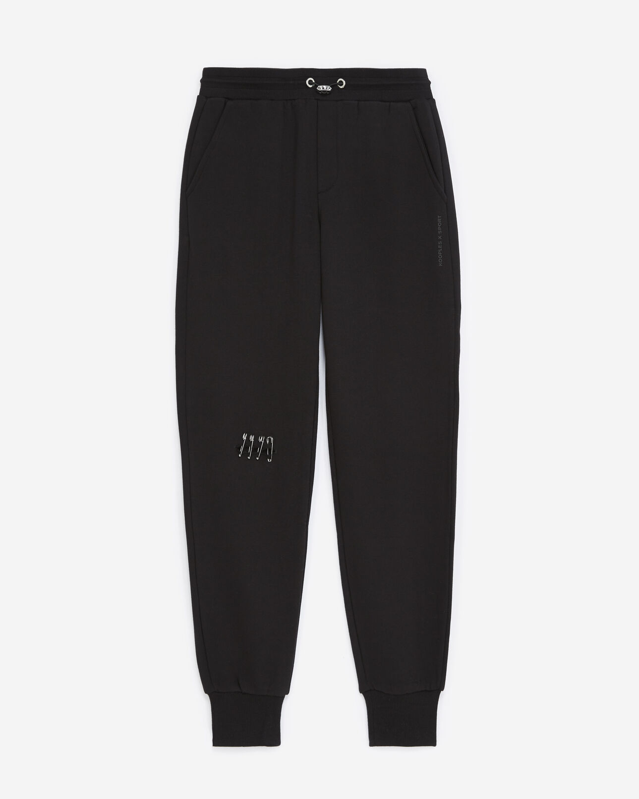 The Kooples FEMME BLACK jogging noir à détails épingles