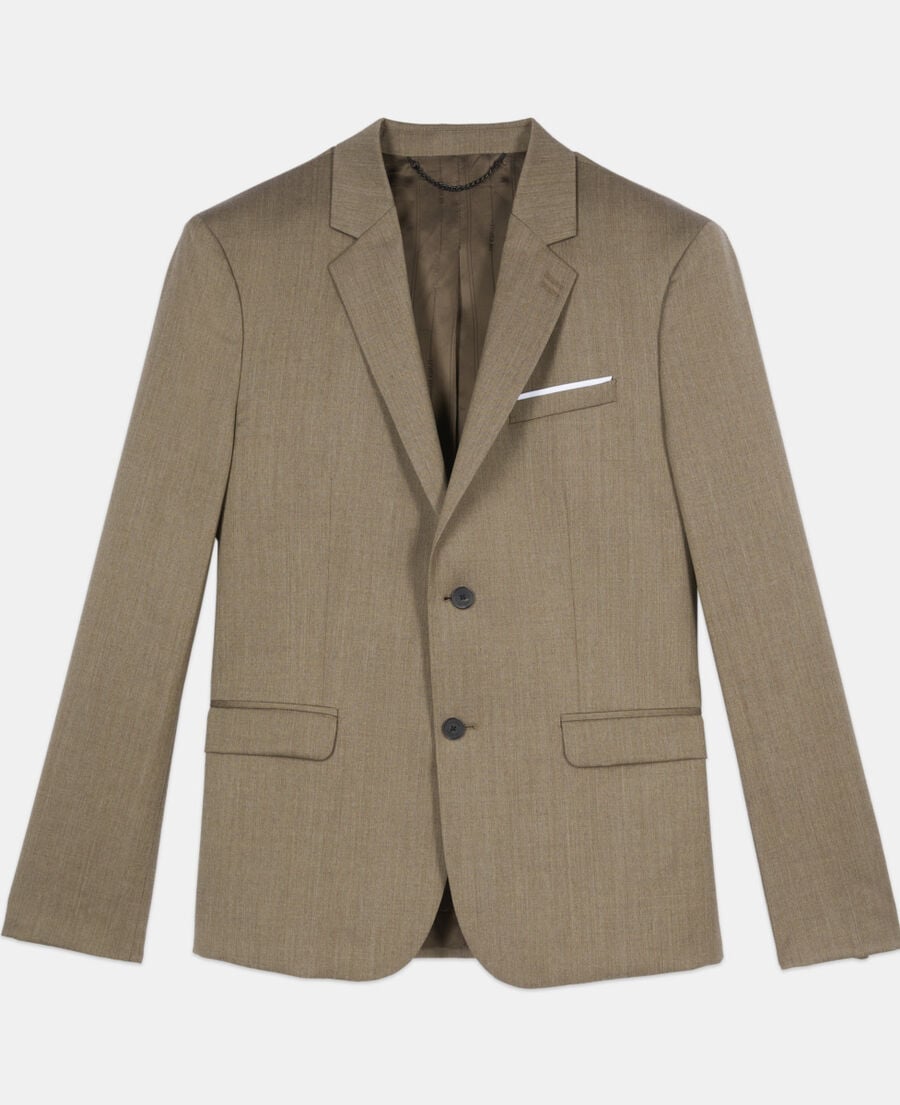 The Kooples HOMME BROWN veste de costume en laine marron clair