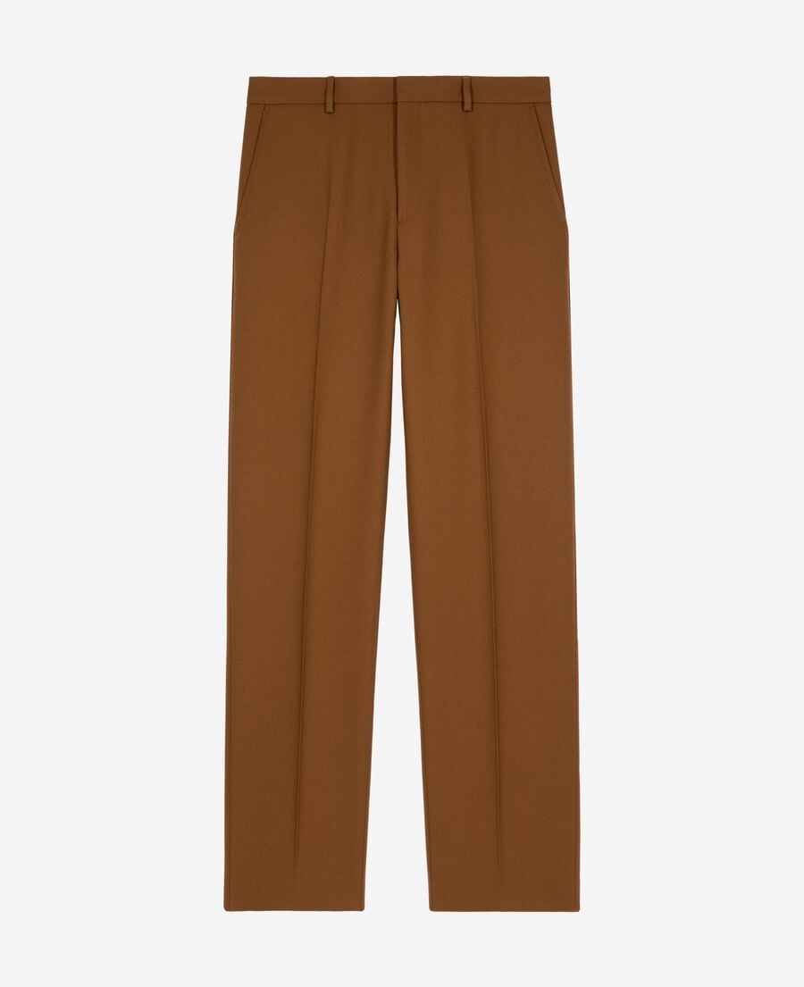 The Kooples HOMME TABACCO pantalon de costume droit en laine marron