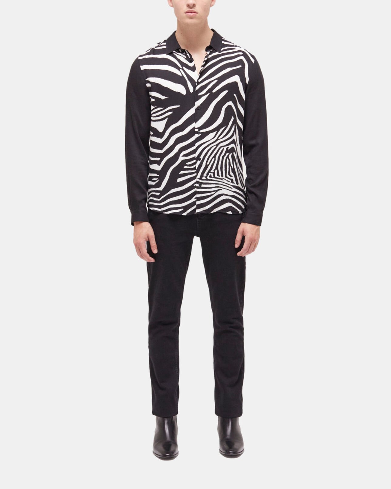 The Kooples HOMME BLACK WHITE chemise col classique imprimée