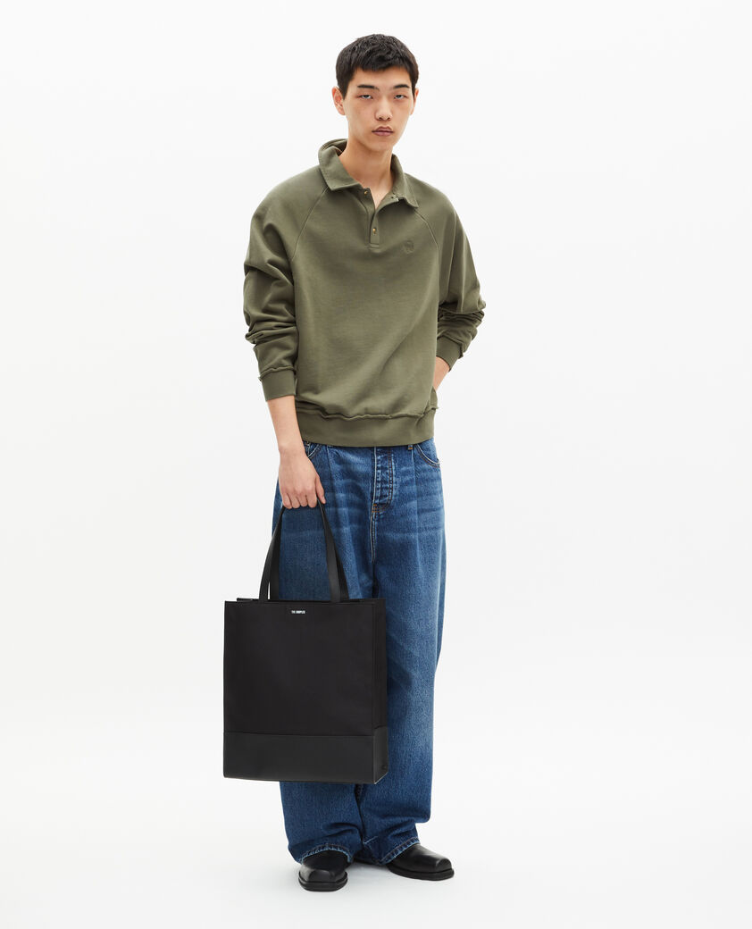 The Kooples HOMME KAKI sweatshirt col polo kaki