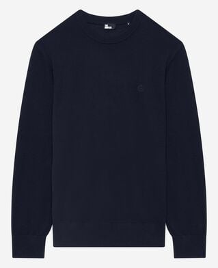 The Kooples HOMME NAVY pull col rond en laine m&eacute;rinos marine