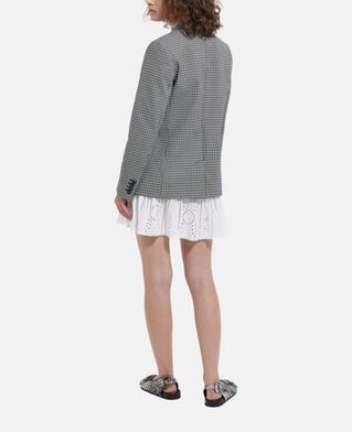 The Kooples FEMME WHITE jupe habill&eacute;e blanche courte coton brod&eacute;e