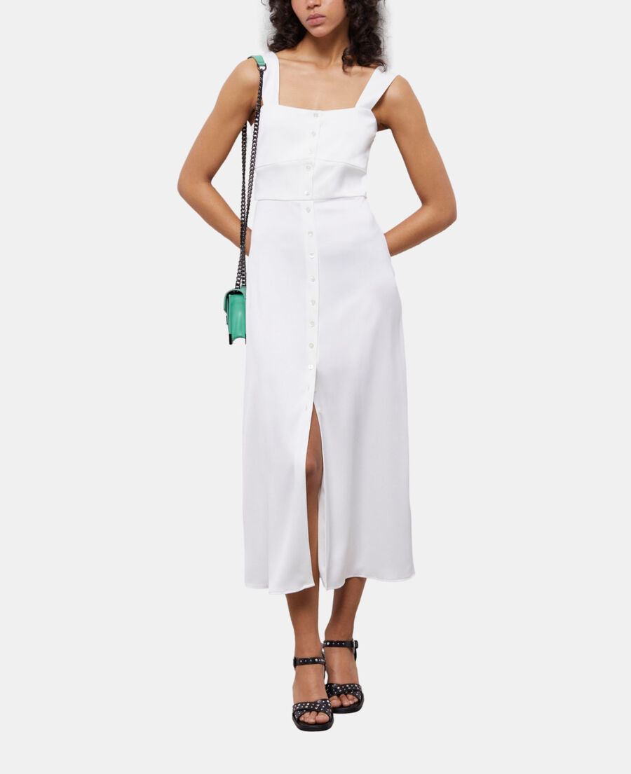 The Kooples MUJER ECRU vestido largo blanco botonadura