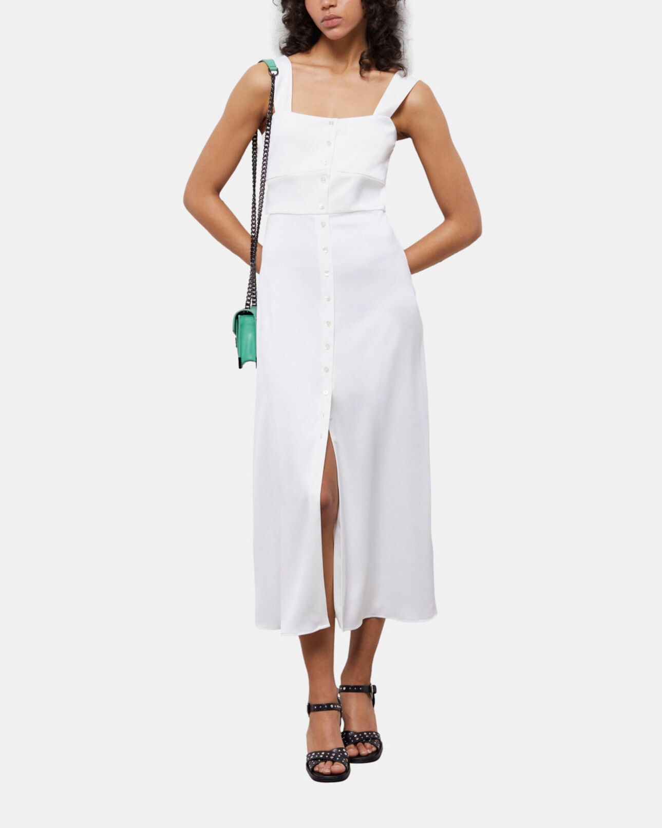 The Kooples F ECRU long white dress with buttoning
