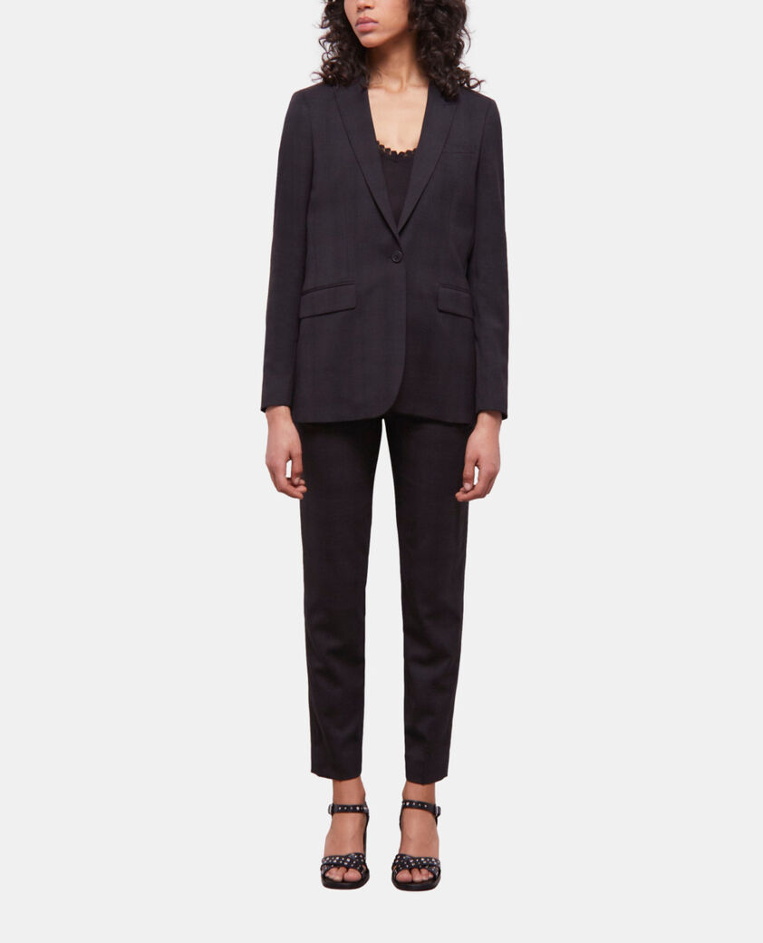 The Kooples WOMEN BLACK check suit jacket