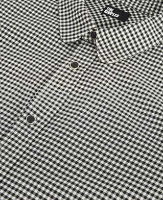 The Kooples HERREN BLACK WHITE schwarzes und wei&szlig;es kariertes hemd