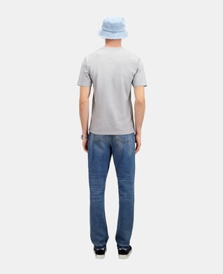 The Kooples H GREY MELANGE light grey t-shirt with skull heart serigraphy