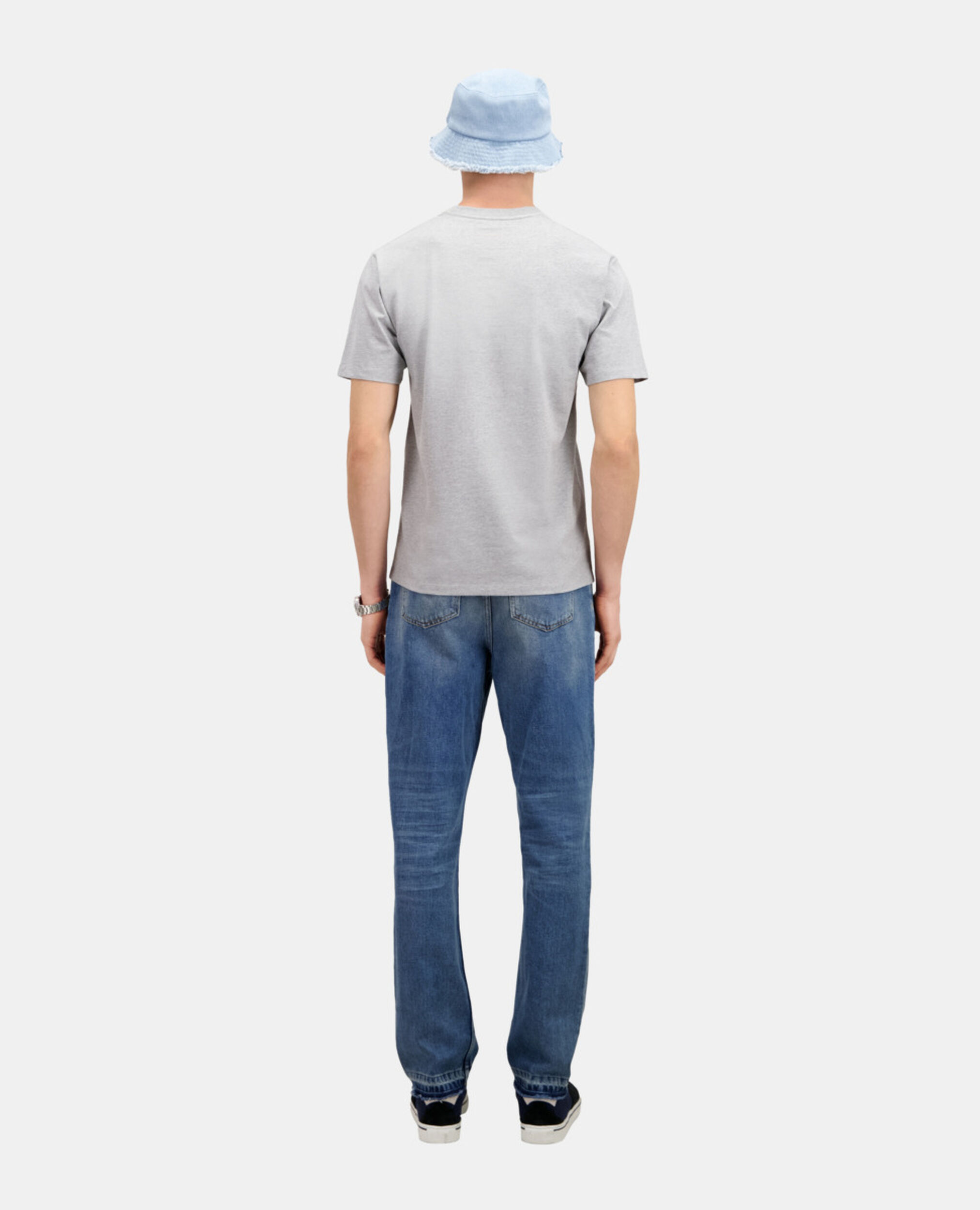 Light grey t-shirt with Skull heart serigraphy, GREY MELANGE, hi-res image number null