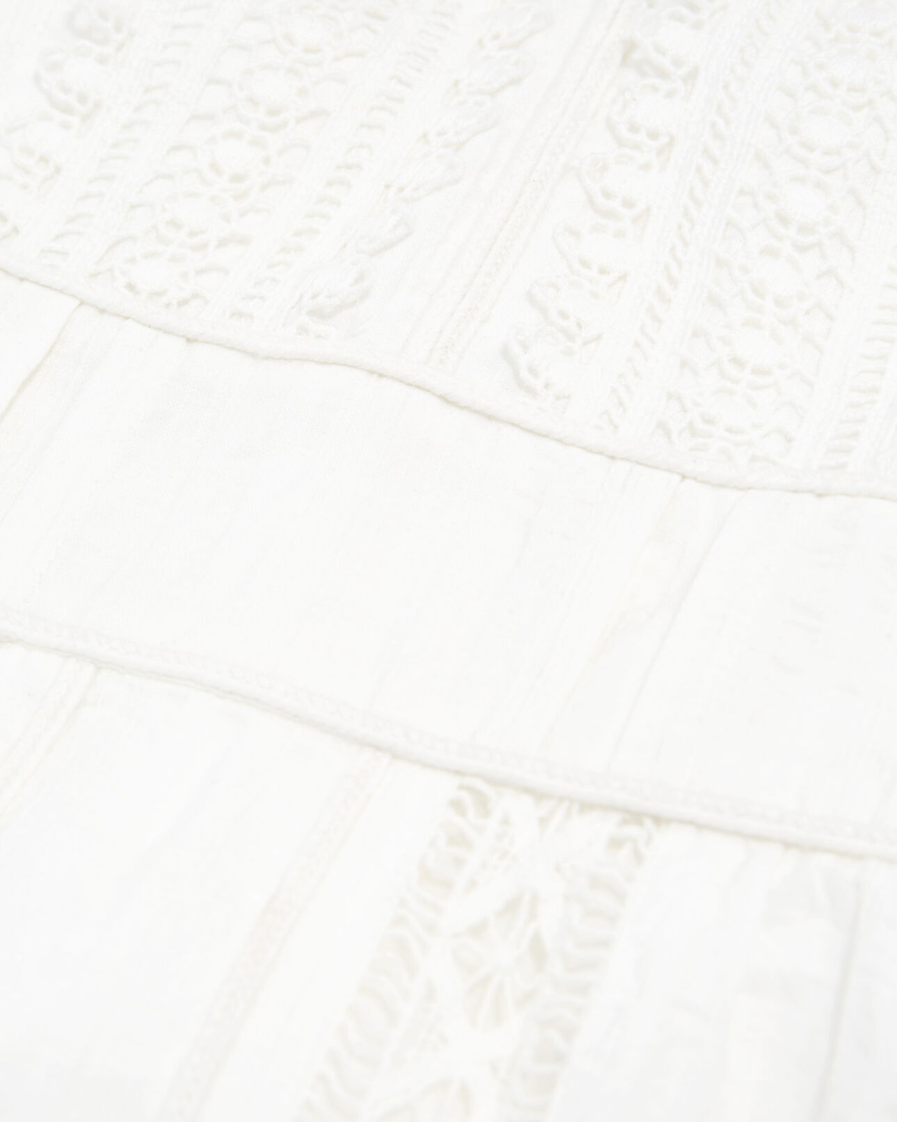 The Kooples FEMME OFF WHITE robe sans manches écrue détail brodé