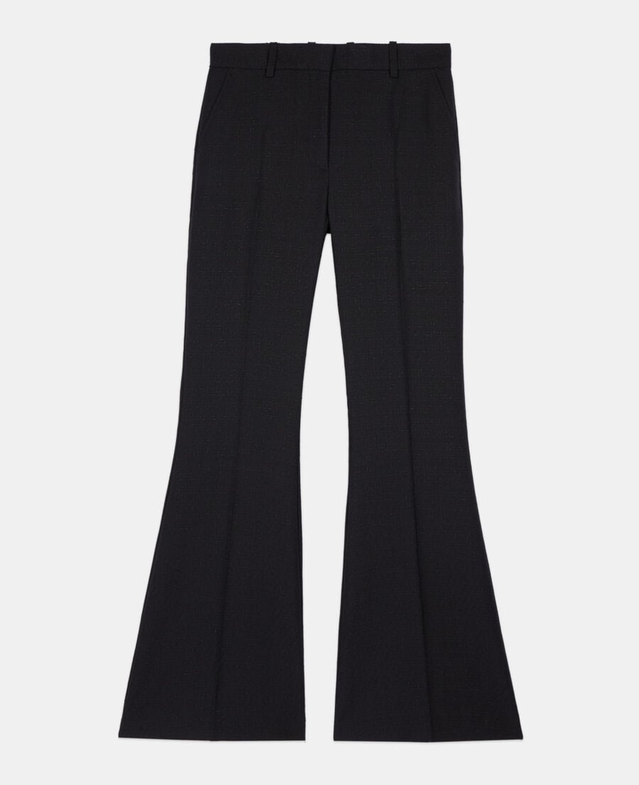 The Kooples FEMME BLACK pantalon tailleur en laine m&eacute;lang&eacute;e noir