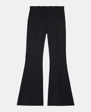 The Kooples FEMME BLACK pantalon tailleur en laine m&eacute;lang&eacute;e noir