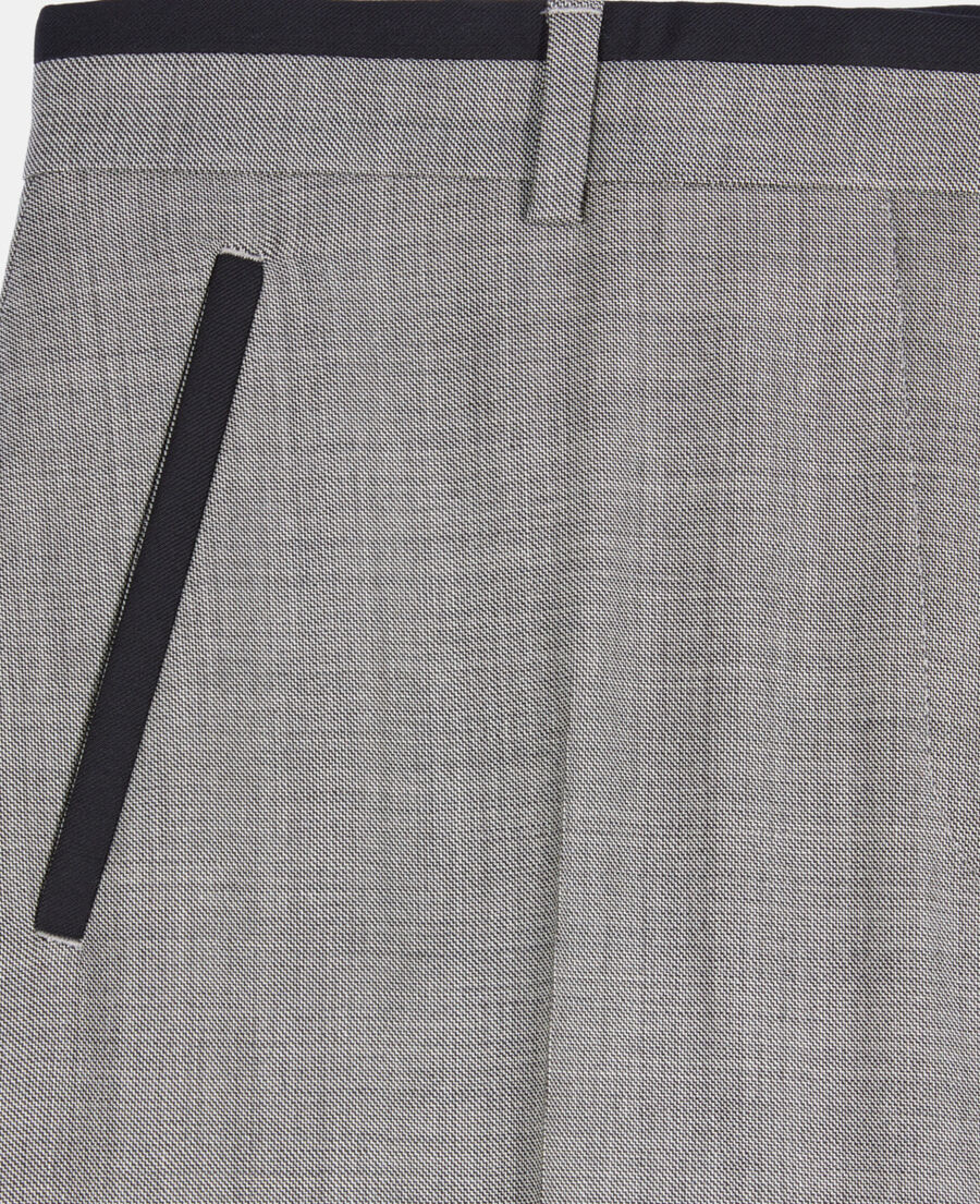 The Kooples F BEIGE MELANGE straight-legged tailored pants in taupe wool