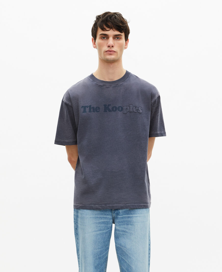 The Kooples MEN DARK NAVY t-shirt with navy logo
