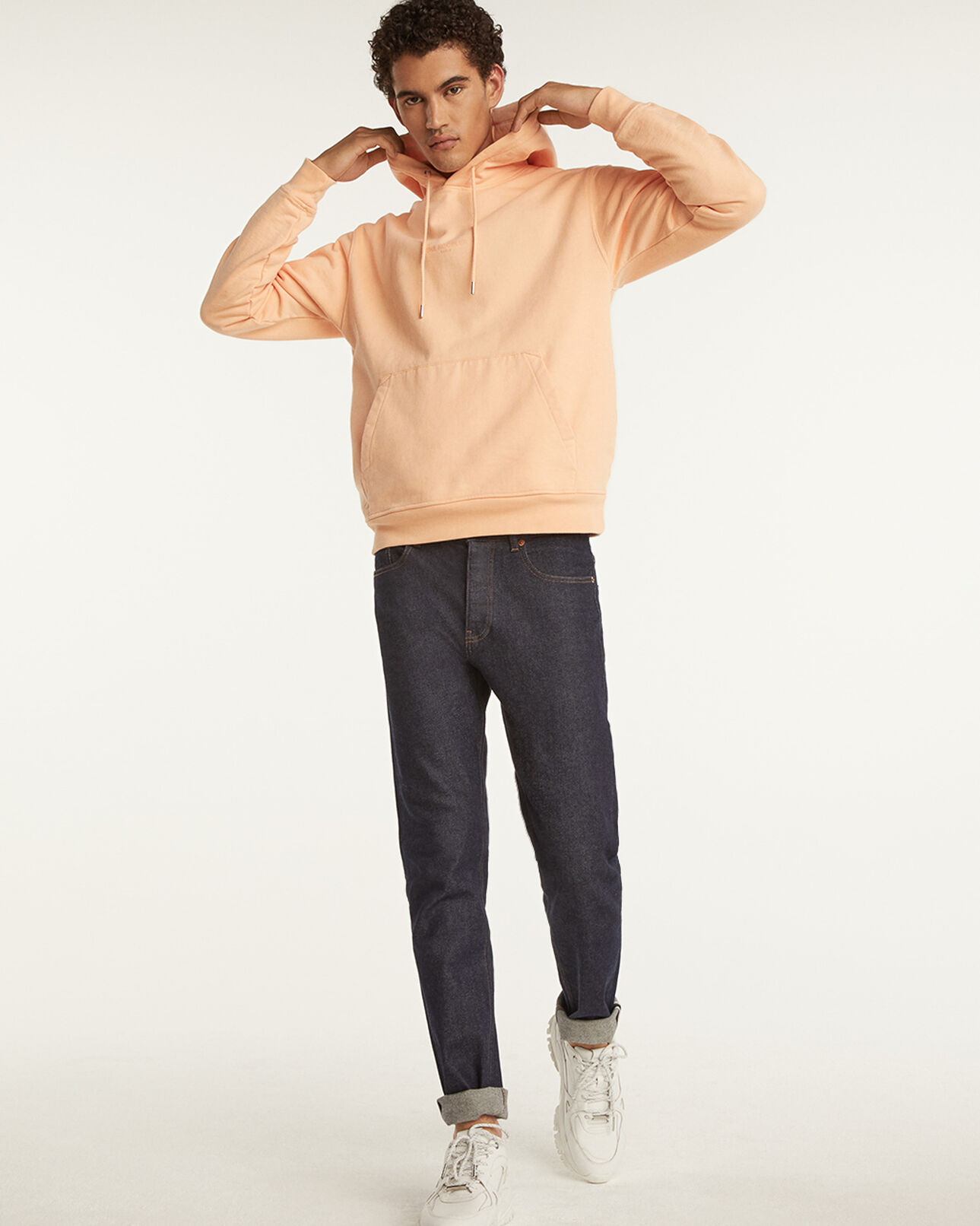 The Kooples HOMME PRAIRIE SUNSET sweatshirt orange à logo