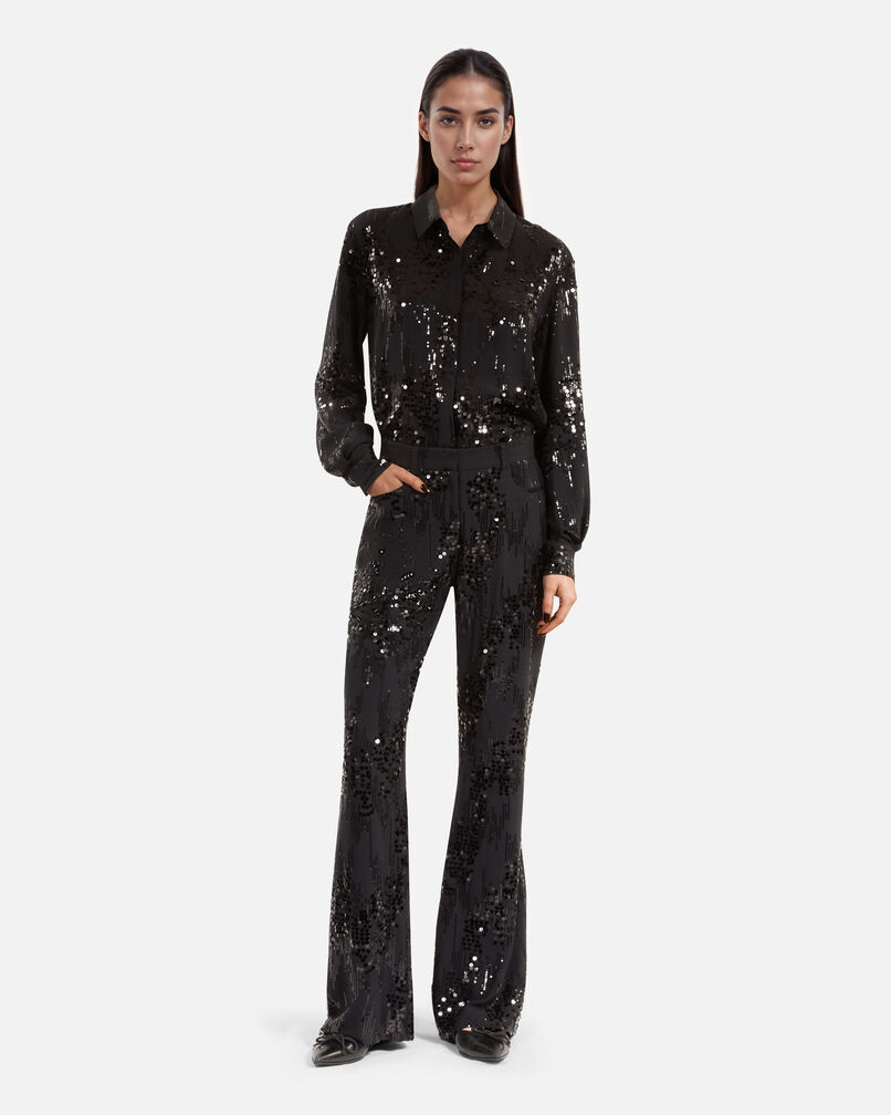 The Kooples FEMME BLACK chemise à sequins noire