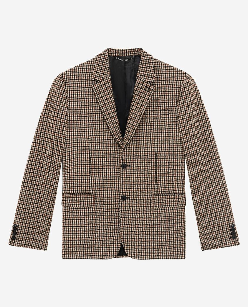 The Kooples HOMME FAUVE veste en pied de poule marron et noire