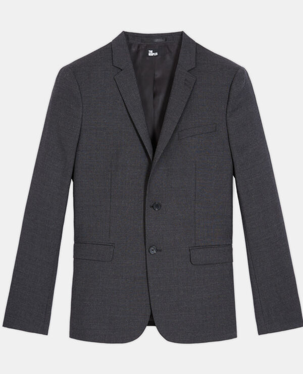 black wool suit jacket