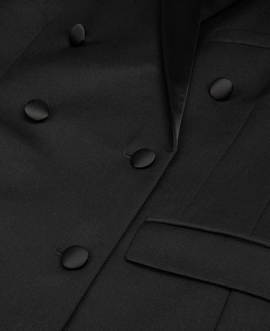 The Kooples FEMME BLACK robe tailleur courte en laine noire
