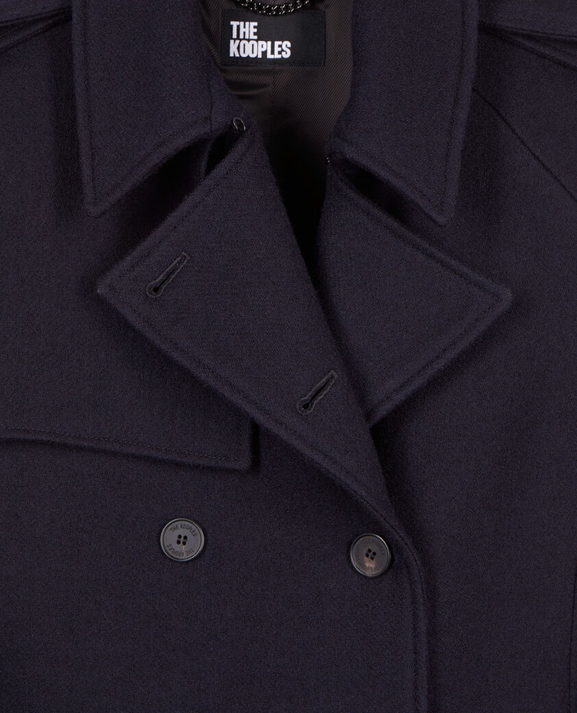 The Kooples FEMME DARK NAVY manteau long style trench bleu marine
