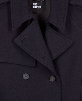 The Kooples F DARK NAVY long navy blue trench style coat