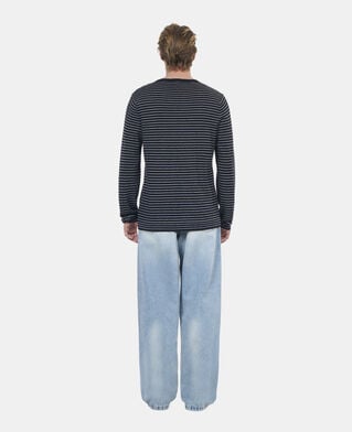 The Kooples H BLACK / WHITE striped wool sweater