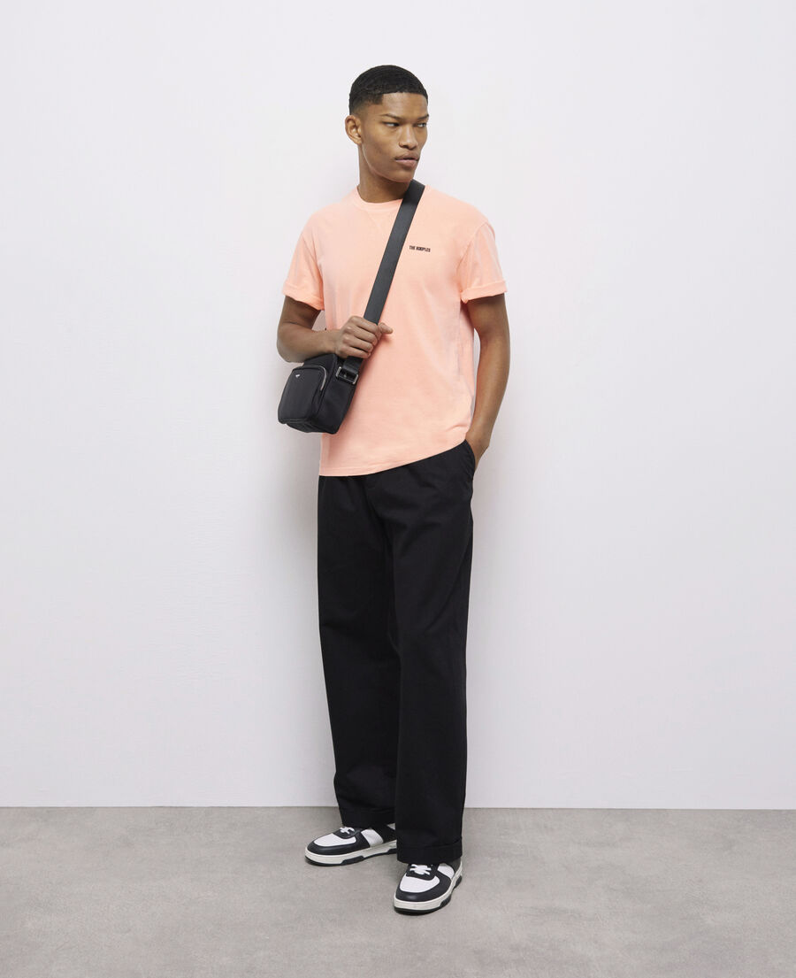fluorescent orange t-shirt with logo