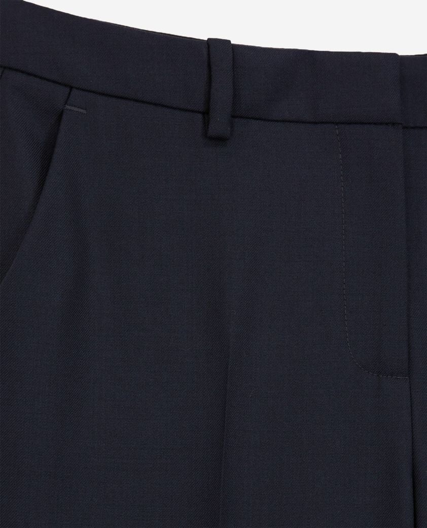 The Kooples FEMME NAVY pantalon tailleur en laine coupe ajustée bleu marine