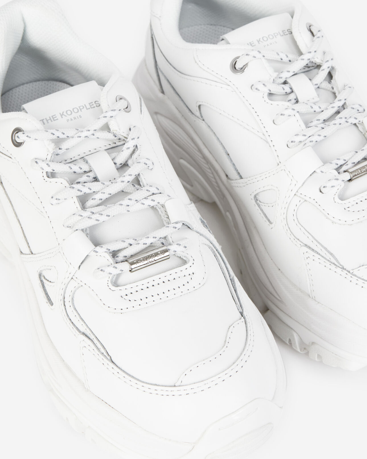 The Kooples FEMME OFF WHITE baskets blanches compensées en cuir