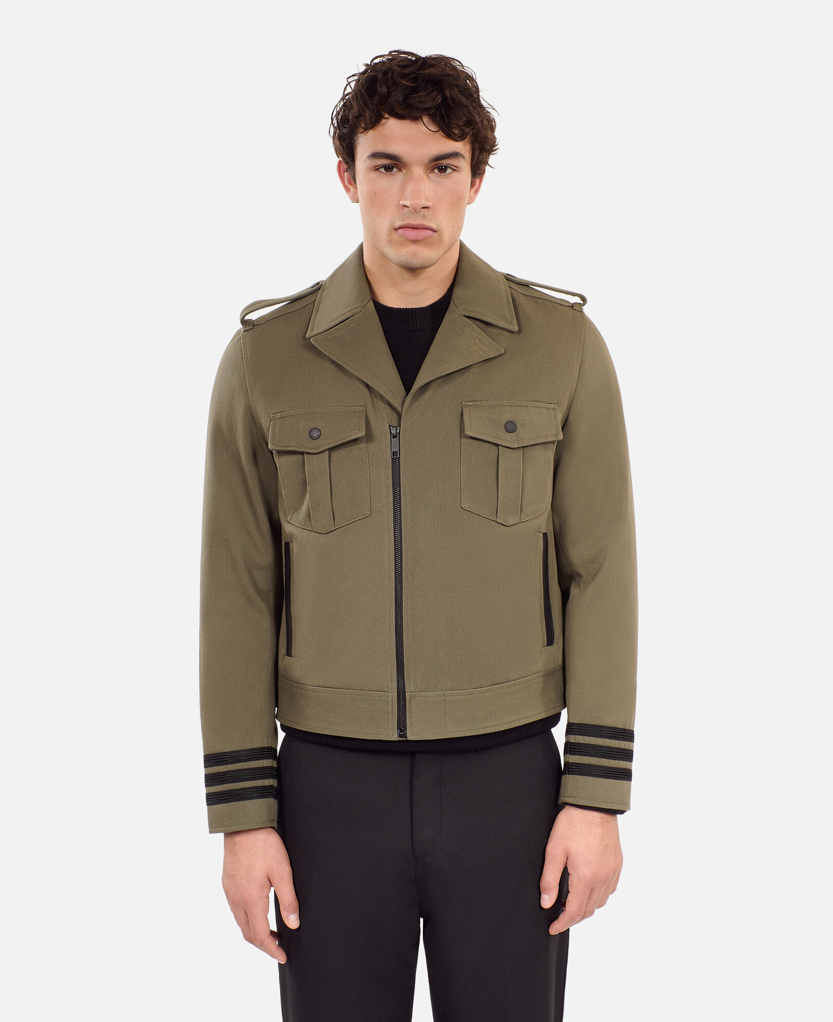 The Kooples HOMME OLIVE NIGHT blouson style officier kaki
