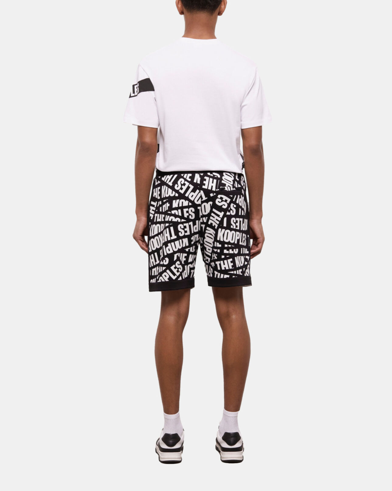 The Kooples MEN BLACK / WHITE shorts with tape logo
