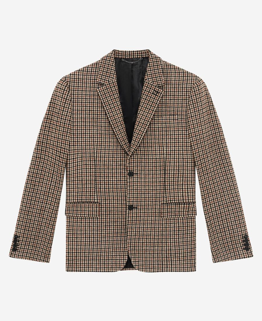 The Kooples HOMBRE FAUVE chaqueta de pata de gallo marrón y negra