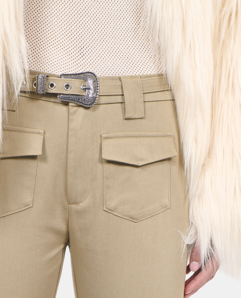 The Kooples FEMME BEIGE pantalon flare beige