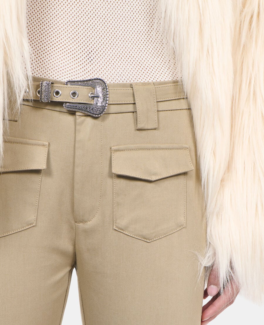 The Kooples WOMEN BEIGE beige flare trousers