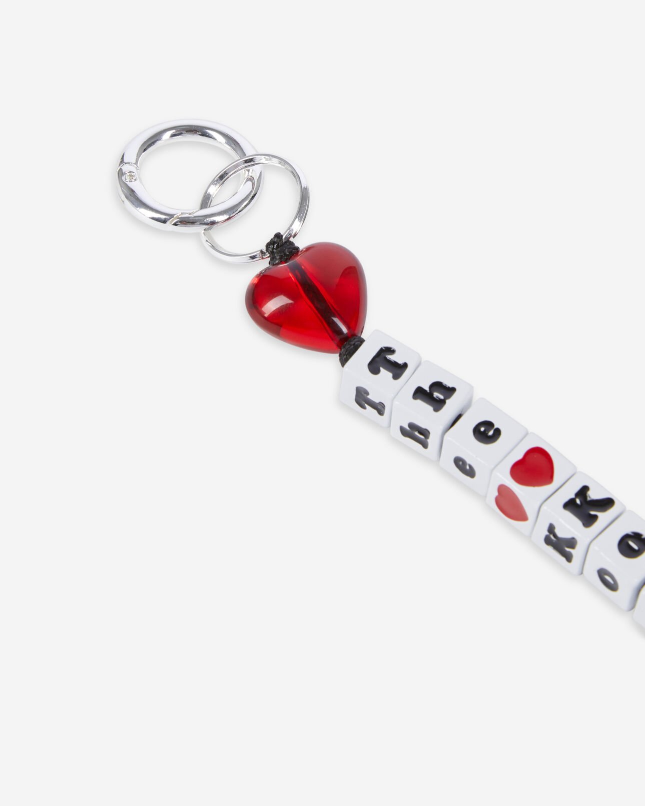 The Kooples WOMEN WHITE white and red beaded bag charm