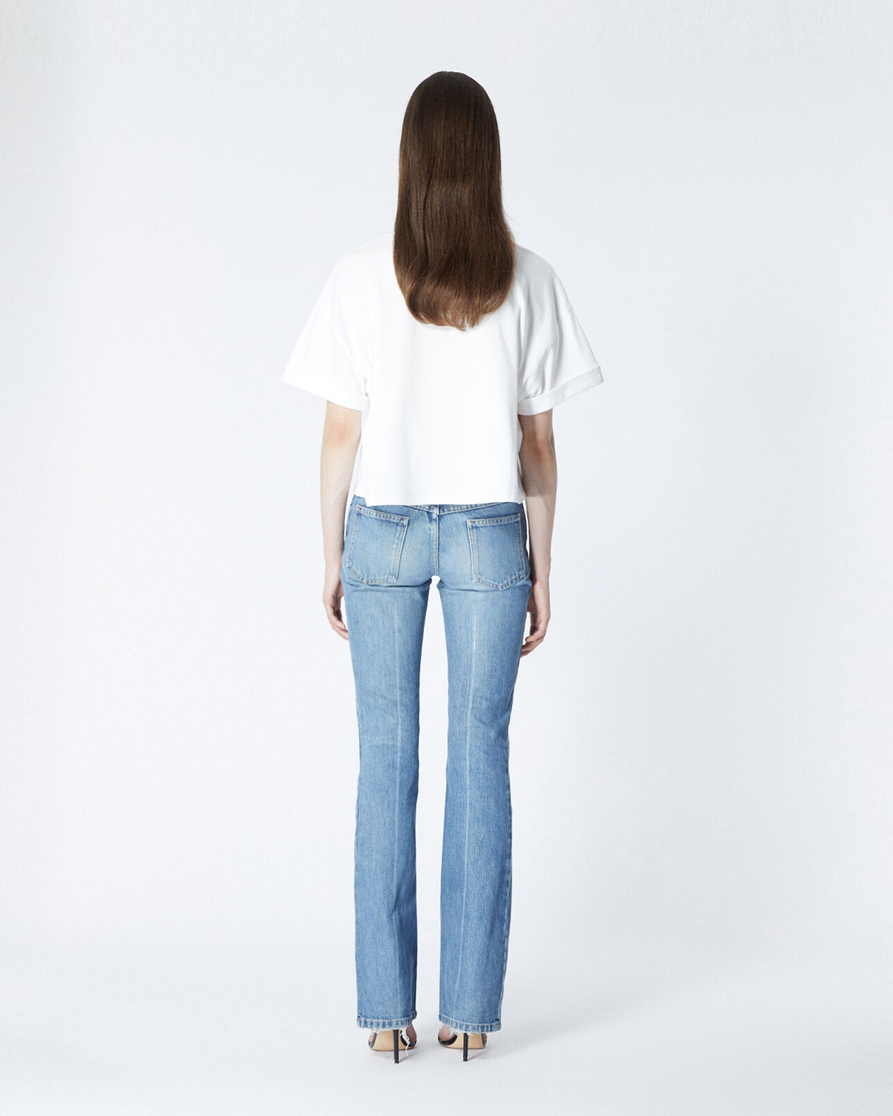 The Kooples FEMME ECRU t-shirt coton écru détail épingle