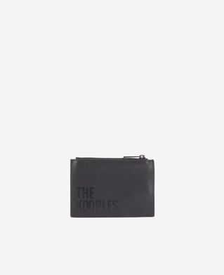 The Kooples MEN BLACK black leather wallet with logo