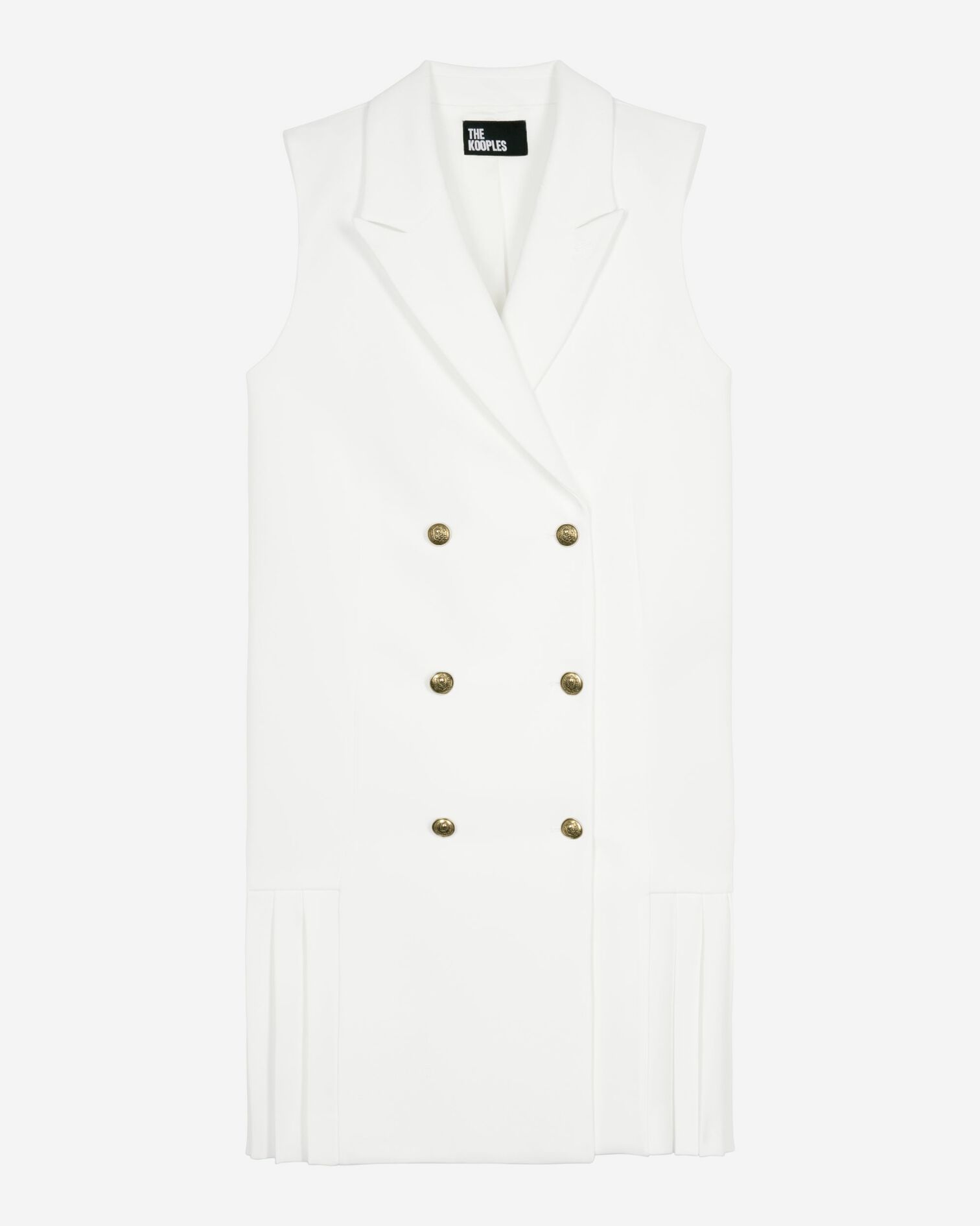 Short tailored ecru dress, WHITE, hi-res image number null