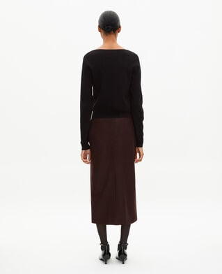 The Kooples FEMME BLACK pull effet trompe l'œil avec dentelle noir