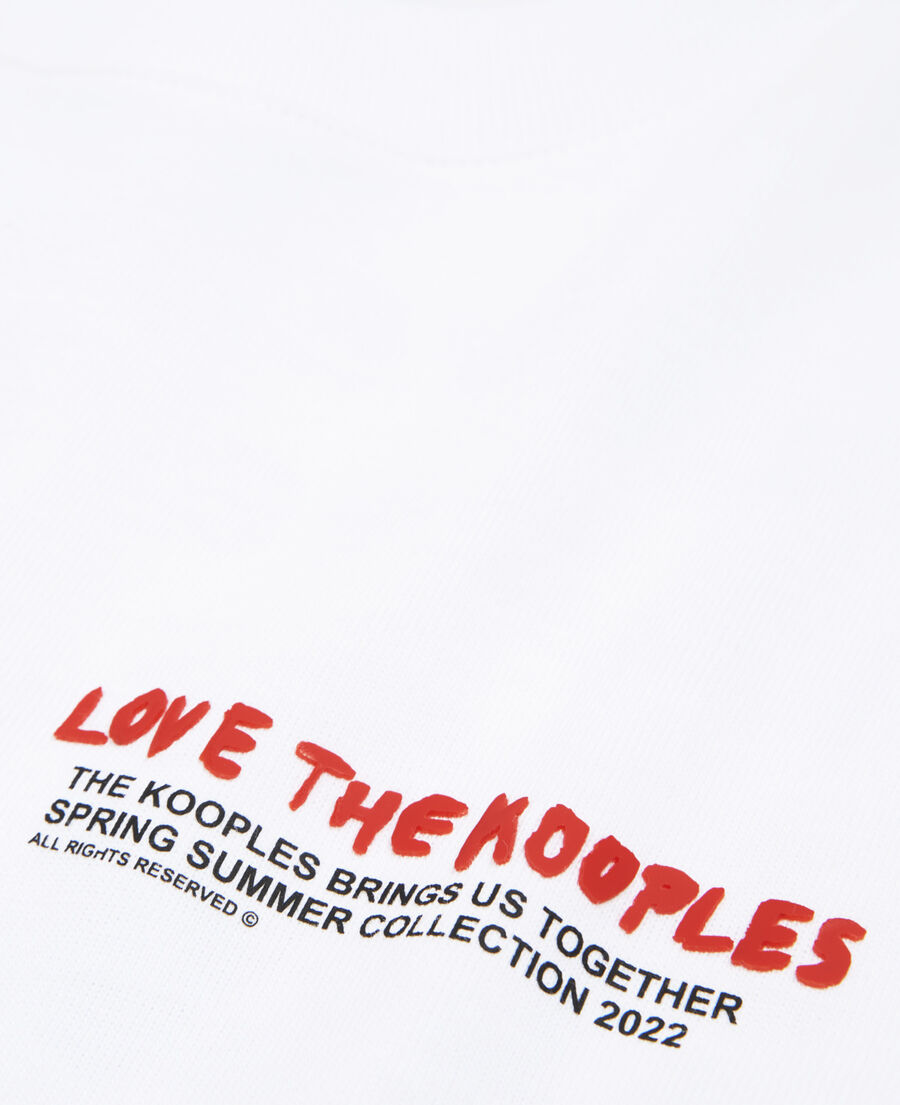camiseta blanca de algodón love the kooples