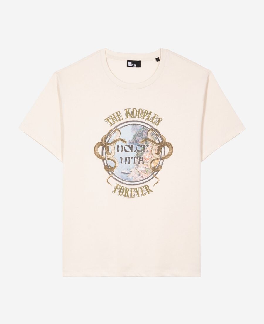 The Kooples F LIGHT BEIGE t-shirt with beige screen print