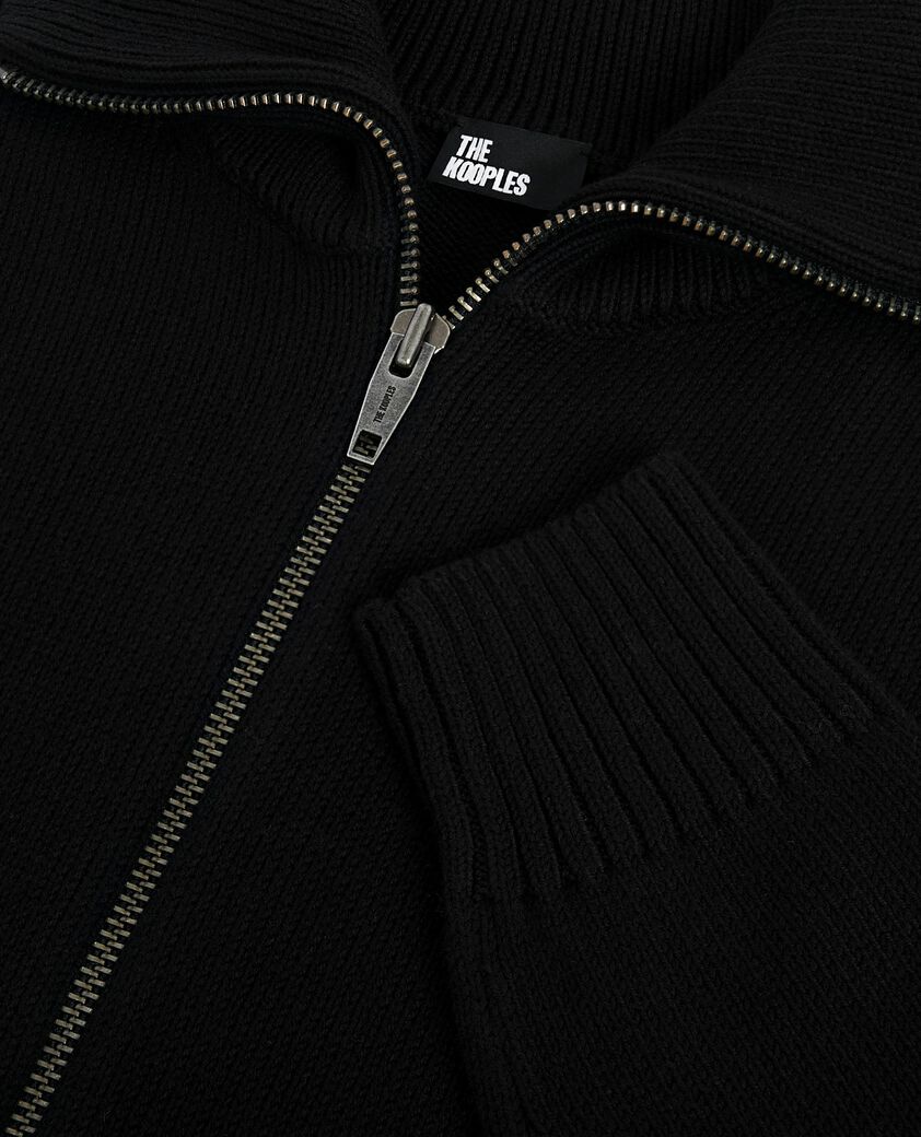 The Kooples HOMME BLACK cardigan à zip noir