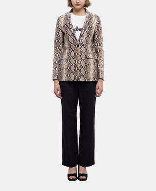The Kooples FEMME PYTHON BEIGE veste en cuir python
