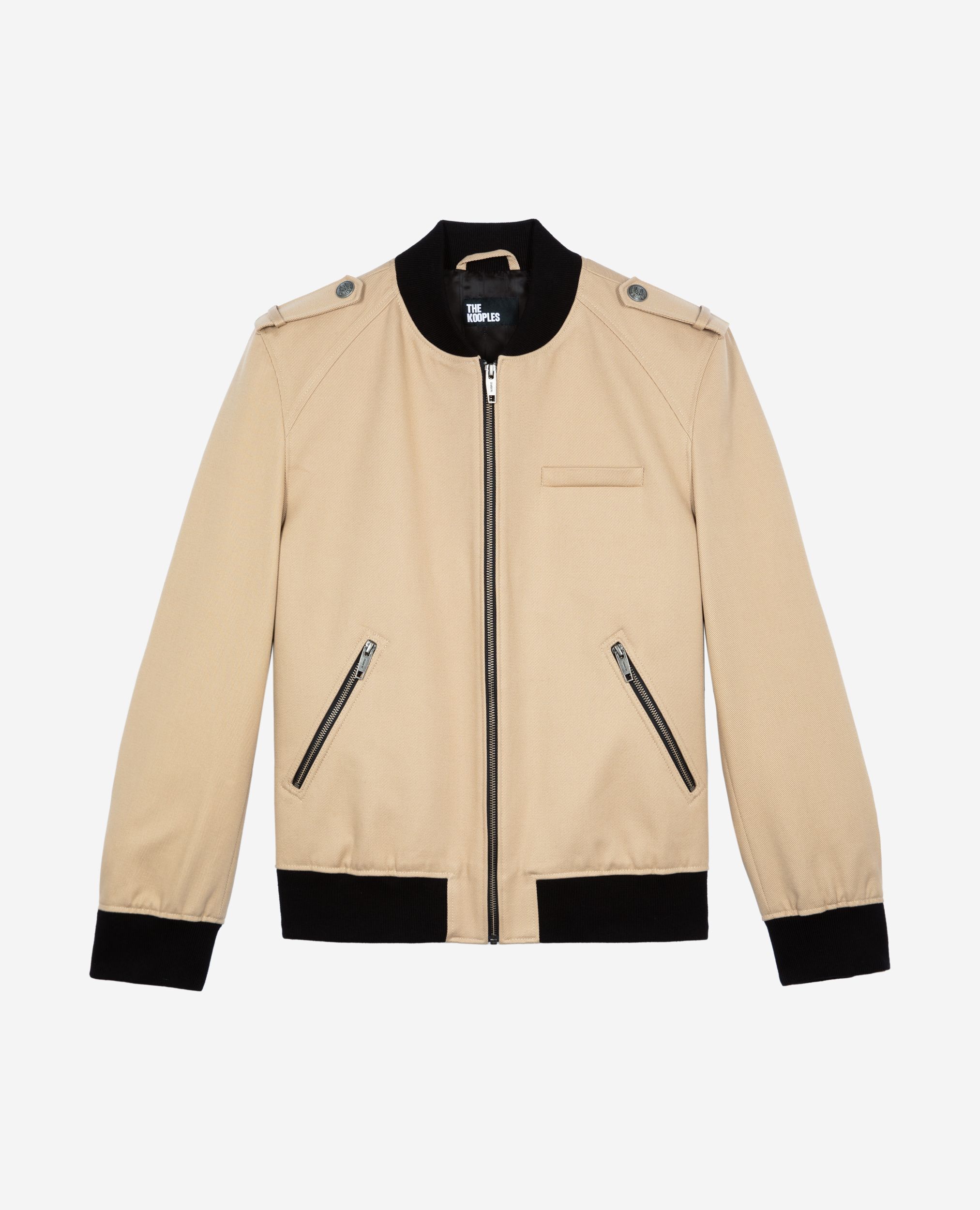 Beige cotton teddy jacket | The Kooples US